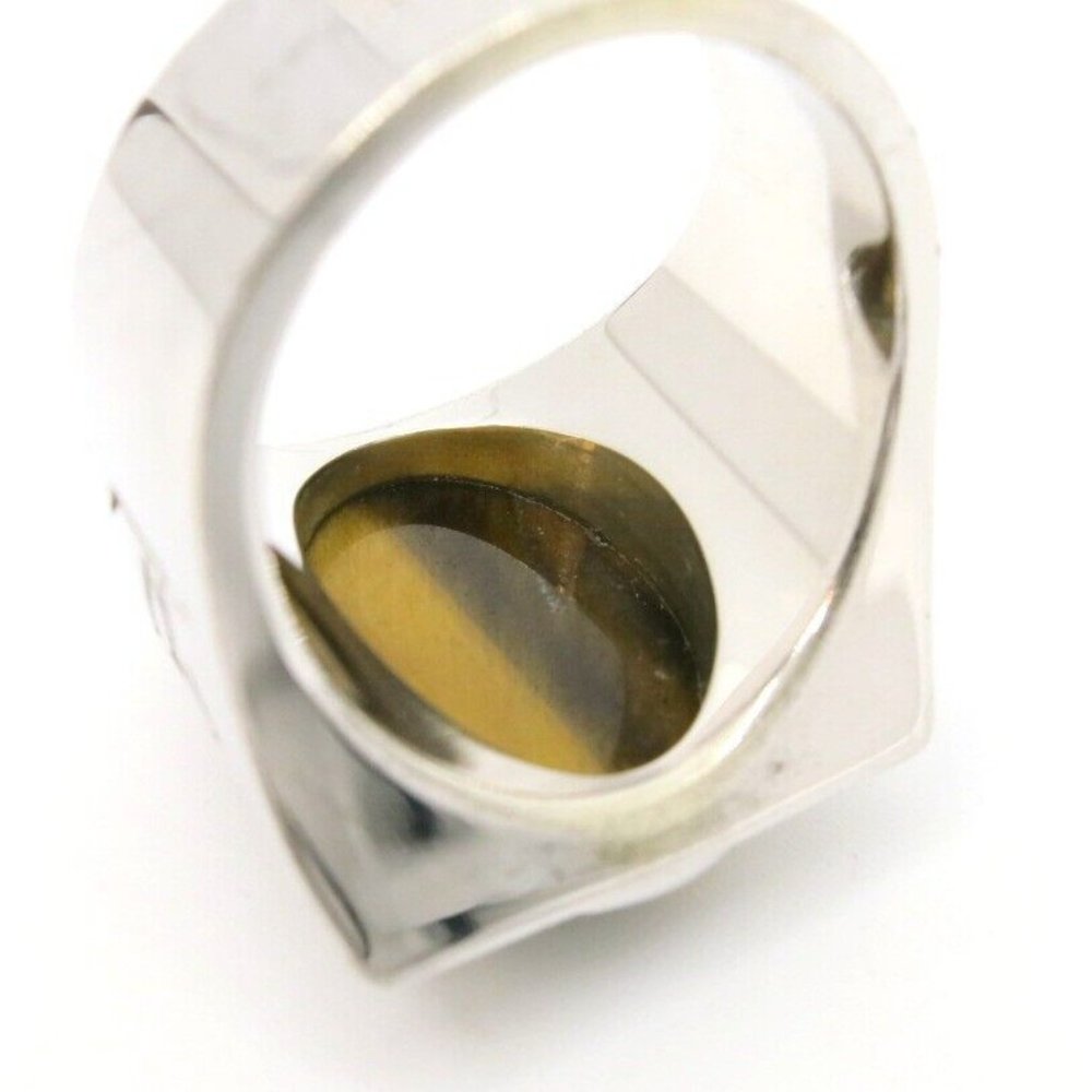 LOUIS VUITTON Chevalier Ring tiger eye 925 Silver - Picture 5 of 11
